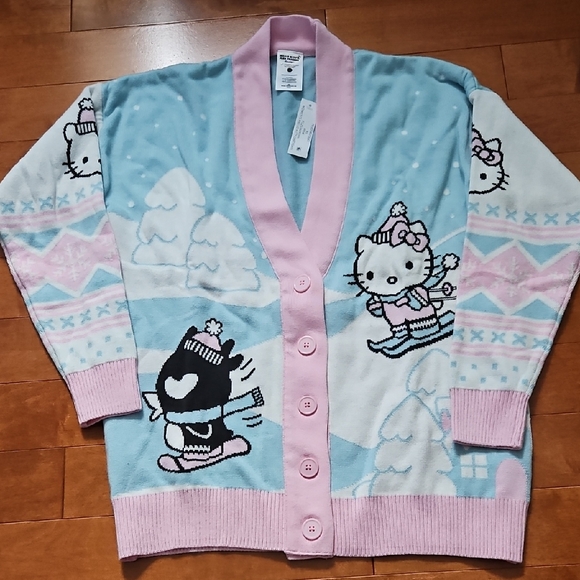 Sanrio Sweaters - Nwt Women Hello Kitty Blue and Pink Cardigan